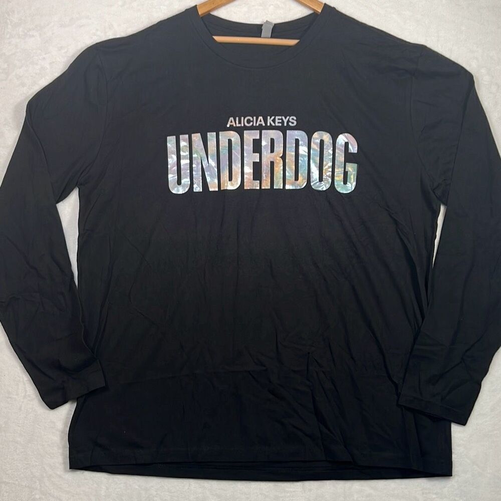 Alicia Keys Underdog concert release black long‎ sleeve T-shirt Men 2XL
